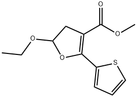 3-Furancarboxylic acid, 5-ethoxy-4,5-dihydro-2-(2-thienyl)-, methyl ester 구조식 이미지