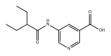 3-Pyridinecarboxylic acid, 5-[(2-ethyl-1-oxobutyl)amino]- Structure