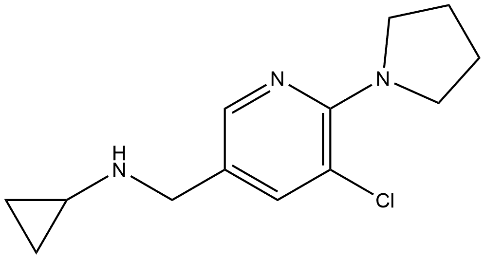 5-Chloro-N-cyclopropyl-6-(1-pyrrolidinyl)-3-pyridinemethanamine Structure