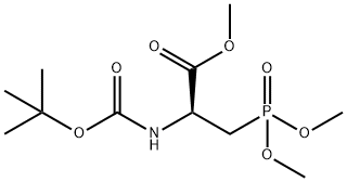 D-Alanine, 3-(dimethoxyphosphinyl)-N-[(1,1-dimethylethoxy)carbonyl]-, methyl ester 구조식 이미지