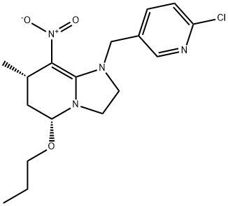 Imidazo[1,2-a]pyridine, 1-[(6-chloro-3-pyridinyl)methyl]-1,2,3,5,6,7-hexahydro-7-methyl-8-nitro-5-propoxy-, (5R,7S)- 구조식 이미지