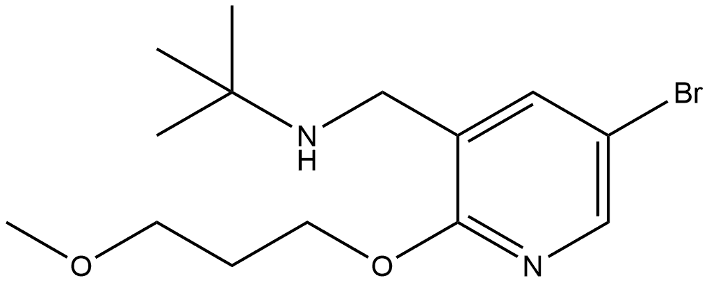 5-Bromo-N-(1,1-dimethylethyl)-2-(3-methoxypropoxy)-3-pyridinemethanamine Structure