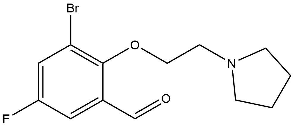 3-Bromo-5-fluoro-2-[2-(1-pyrrolidinyl)ethoxy]benzaldehyde Structure