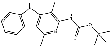 Carbamic acid, (1,4-dimethyl-5H-pyrido[4,3-b]indol-3-yl)-, 1,1-dimethylethyl ester (9CI) Structure