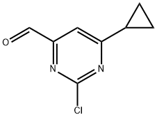 4-Pyrimidinecarboxaldehyde, 2-chloro-6-cyclopropyl- 구조식 이미지