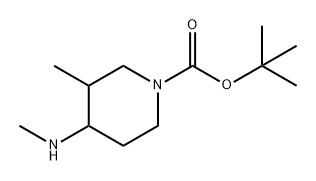 1-Piperidinecarboxylic acid, 3-methyl-4-(methylamino)-, 1,1-dimethylethyl ester Structure