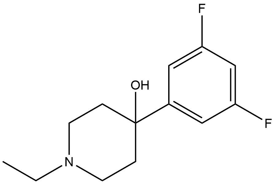 4-(3,5-Difluorophenyl)-1-ethyl-4-piperidinol Structure