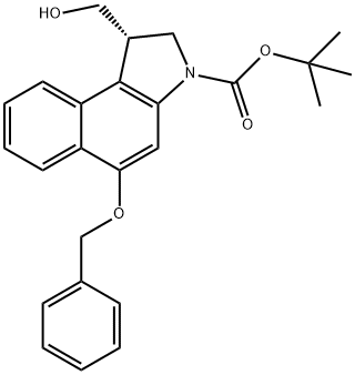 3H-Benz[e]indole-3-carboxylic acid, 1,2-dihydro-1-(hydroxymethyl)-5-(phenylmethoxy)-, 1,1-dimethylethyl ester, (1S)- 구조식 이미지