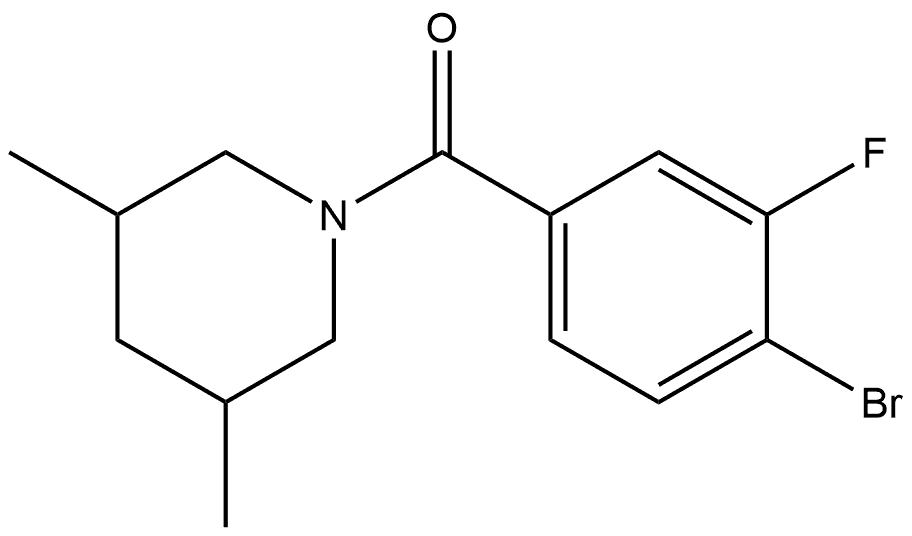 (4-Bromo-3-fluorophenyl)(3,5-dimethyl-1-piperidinyl)methanone Structure