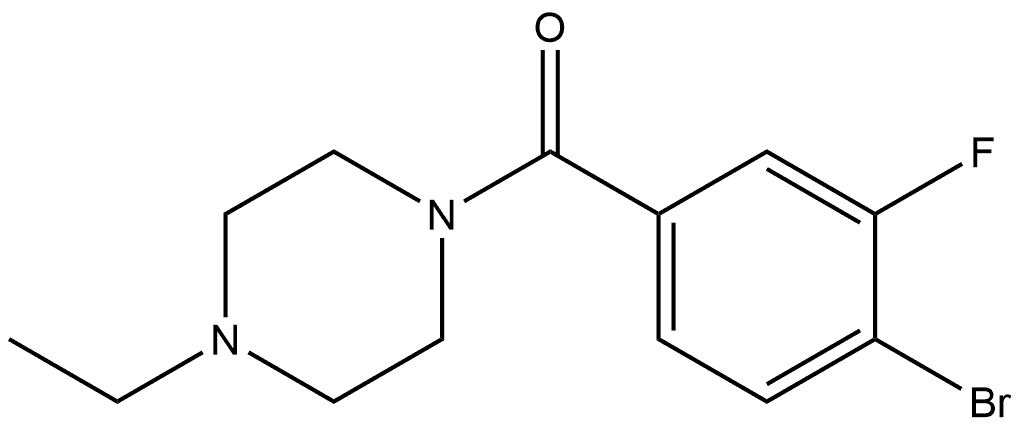 (4-Bromo-3-fluorophenyl)(4-ethyl-1-piperazinyl)methanone Structure