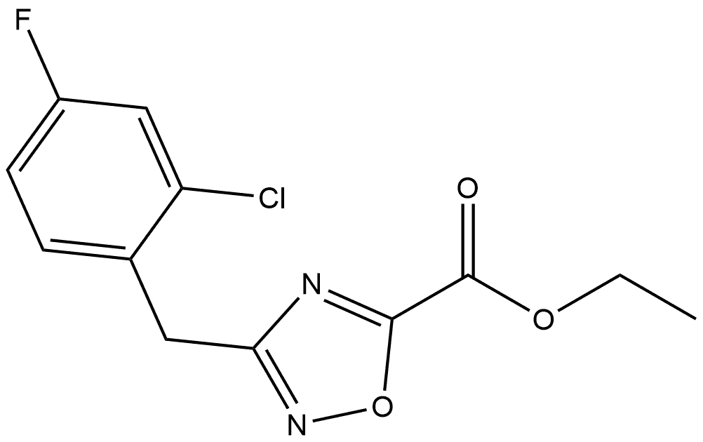 Ethyl 3-(2-Chloro-4-fluorobenzyl)-1,2,4-oxadiazole-5-carboxylate Structure