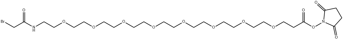 4,7,10,13,16,19,22,25-Octaoxa-28-azatriacontanoic acid, 30-bromo-29-oxo-, 2,5-dioxo-1-pyrrolidinyl ester Structure