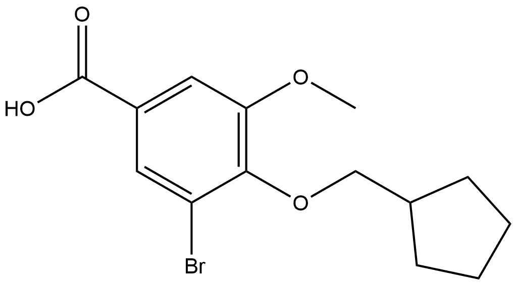 3-Bromo-4-(cyclopentylmethoxy)-5-methoxybenzoic acid Structure