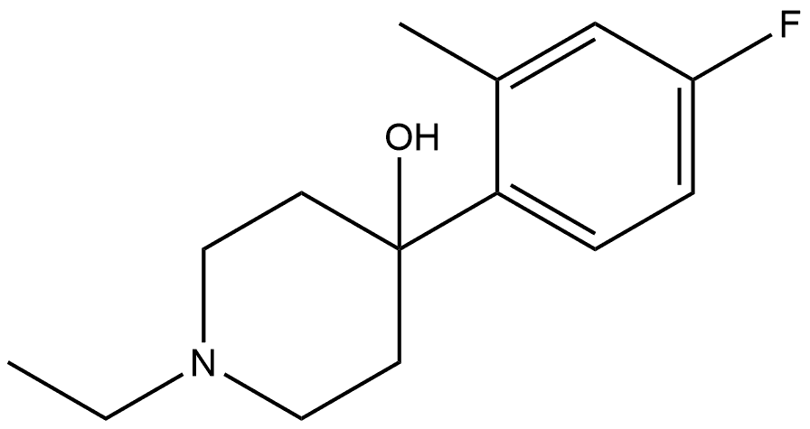 1-Ethyl-4-(4-fluoro-2-methylphenyl)-4-piperidinol Structure