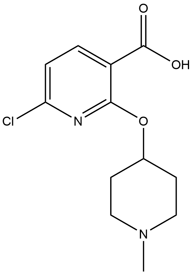 6-Chloro-2-[(1-methyl-4-piperidinyl)oxy]-3-pyridinecarboxylic acid Structure