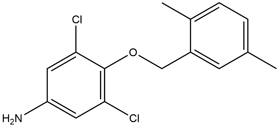 3,5-Dichloro-4-[(2,5-dimethylphenyl)methoxy]benzenamine Structure