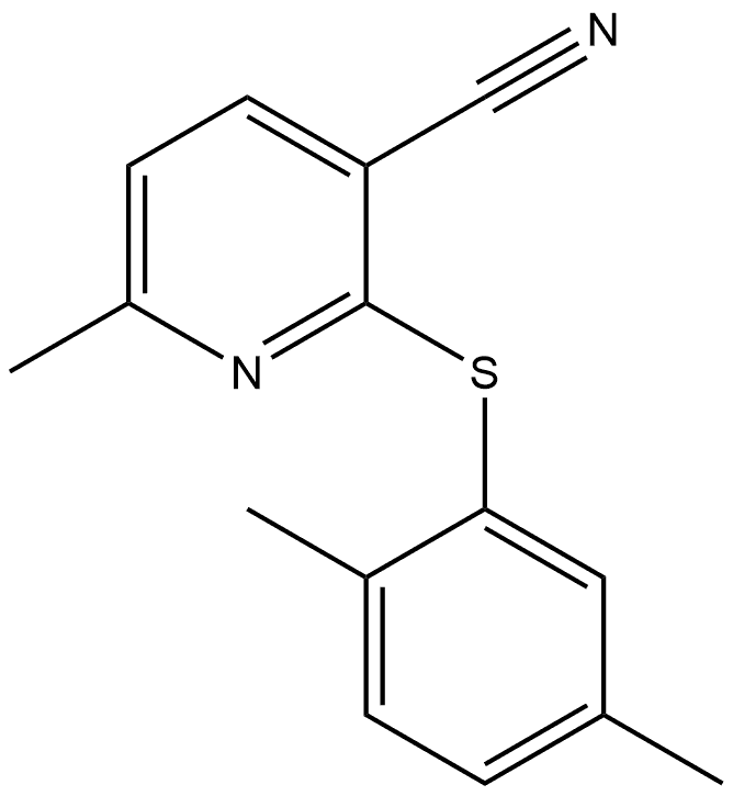 2-[(2,5-Dimethylphenyl)thio]-6-methyl-3-pyridinecarbonitrile Structure