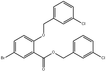 Benzoic acid, 5-bromo-2-[(3-chlorophenyl)methoxy]-, (3-chlorophenyl)methyl ester 구조식 이미지