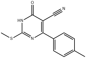 5-Pyrimidinecarbonitrile, 1,6-dihydro-4-(4-methylphenyl)-2-(methylthio)-6-oxo- Structure