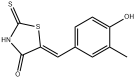 4-Thiazolidinone, 5-[(4-hydroxy-3-methylphenyl)methylene]-2-thioxo-, (5Z)- 구조식 이미지