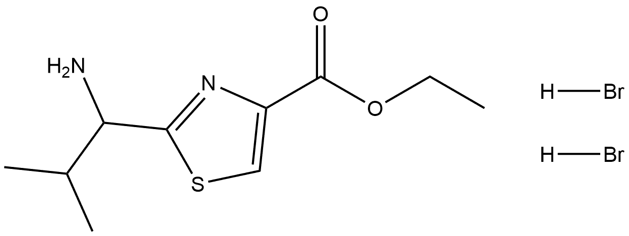 ethyl 2-(1-amino-2-methylpropyl)thiazole-4-carboxylate dihydrobromide Structure