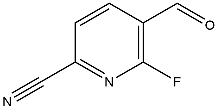 6-fluoro-5-formylpicolinonitrile 구조식 이미지