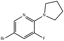 Pyridine, 5-bromo-3-fluoro-2-(1-pyrrolidinyl)- Structure