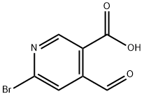 3-Pyridinecarboxylic acid, 6-bromo-4-formyl- Structure