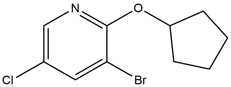 3-Bromo-5-chloro-2-(cyclopentyloxy)pyridine Structure