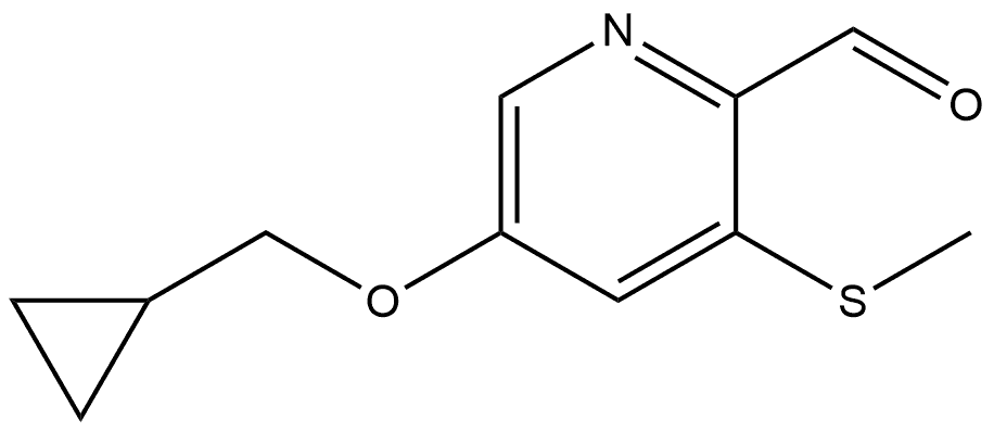 5-(Cyclopropylmethoxy)-3-(methylthio)-2-pyridinecarboxaldehyde Structure