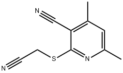 3-Pyridinecarbonitrile, 2-[(cyanomethyl)thio]-4,6-dimethyl- Structure