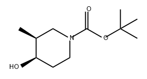 1-Piperidinecarboxylic acid, 4-hydroxy-3-methyl-, 1,1-dimethylethyl ester, (3S,4R)- 구조식 이미지