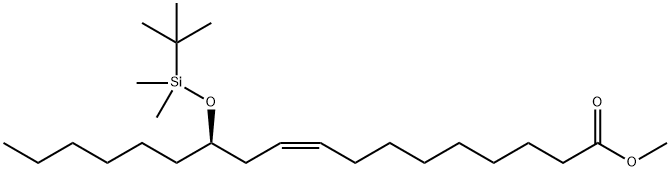 9-Octadecenoic acid, 12-[[(1,1-dimethylethyl)dimethylsilyl]oxy]-, methyl ester, [R-(Z)]- (9CI) Structure