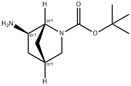 rac-tert-butyl-exo-(1R,4R,6R)-6-amino-2-azabicyclo[2.2.1]heptane-2-carboxylate Structure