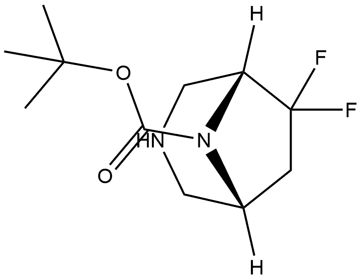 tert-butyl rel-(1R,5R)-6,6-difluoro-3,8-diazabicyclo[3.2.1]octane-8-carboxylate Structure