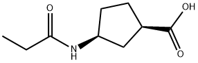 Cyclopentanecarboxylic acid, 3-[(1-oxopropyl)amino]-, (1R,3S)- Structure