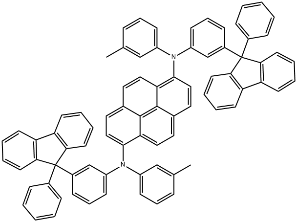 1,6-Pyrenediamine, N1,N6-bis(3-methylphenyl)-N1,N6-bis[3-(9-phenyl-9H-fluoren-9-yl)phenyl]- Structure