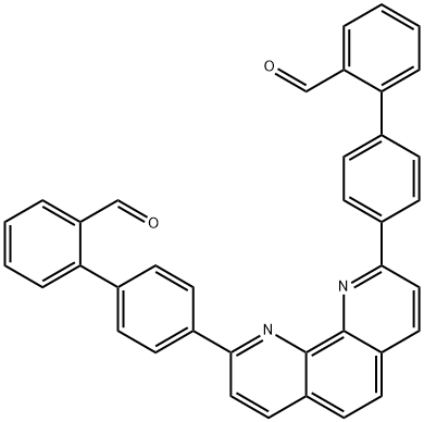 [1,1'-Biphenyl]-2-carboxaldehyde, 4'-[9-(2'-formyl[1,1'-biphenyl]-4-yl)-1,10-phenanthrolin-2-yl]- 구조식 이미지