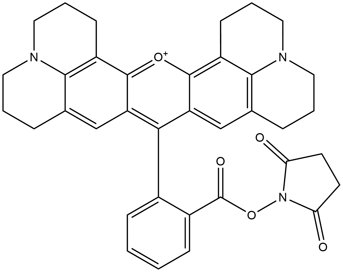 9-[2-[[(2,5-Dioxo-1-pyrrolidinyl)oxy]carbonyl]phenyl]-2,3,6,7,12,13,16,17-octahydro-1H,5H,11H,15H-xantheno[2,3,4-ij:5,6,7-i'j′]diquinolizin-18-ium Structure