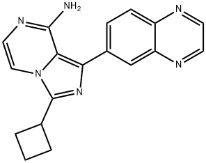 Imidazo[1,5-a]pyrazin-8-amine, 3-cyclobutyl-1-(6-quinoxalinyl)- Structure