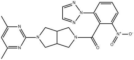 Methanone, [5-(4,6-dimethyl-2-pyrimidinyl)hexahydropyrrolo[3,4-c]pyrrol-2(1H)-yl][2-nitro-6-(2H-1,2,3-triazol-2-yl)phenyl]- Structure