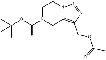 [1,2,3]Triazolo[1,5-a]pyrazine-5(4H)-carboxylic acid, 3-[(acetyloxy)methyl]-6,7-dihydro-, 1,1-dimethylethyl ester Structure