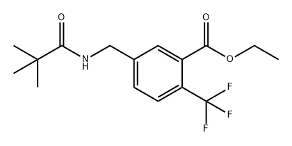 Benzoic acid, 5-[[(2,2-dimethyl-1-oxopropyl)amino]methyl]-2-(trifluoromethyl)-, ethyl ester 구조식 이미지