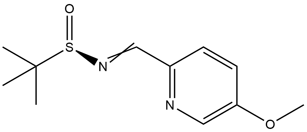 2-Propanesulfinamide, N-[(5-methoxy-2-pyridinyl)methylene]-2-methyl-, [S(R)]- Structure