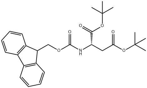 L-Aspartic acid, N-[(9H-fluoren-9-ylmethoxy)carbonyl]-, 1,4-bis(1,1-dimethylethyl) ester Structure