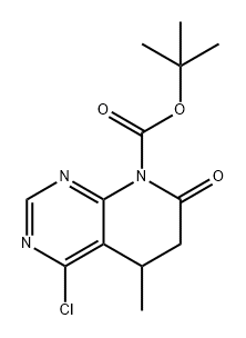 Pyrido[2,3-d]pyrimidine-8(5H)-carboxylic acid, 4-chloro-6,7-dihydro-5-methyl-7-oxo-, 1,1-dimethylethyl ester Structure