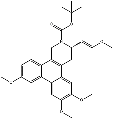 Dibenz[f,h]isoquinoline-2(1H)-carboxylic acid, 3,4-dihydro-6,7,10-trimethoxy-3-[(1E)-2-methoxyethenyl]-, 1,1-dimethylethyl ester, (3S)- Structure