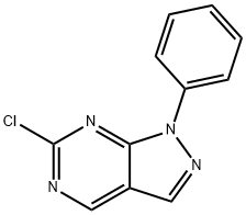 1H-Pyrazolo[3,4-d]pyrimidine, 6-chloro-1-phenyl- 구조식 이미지