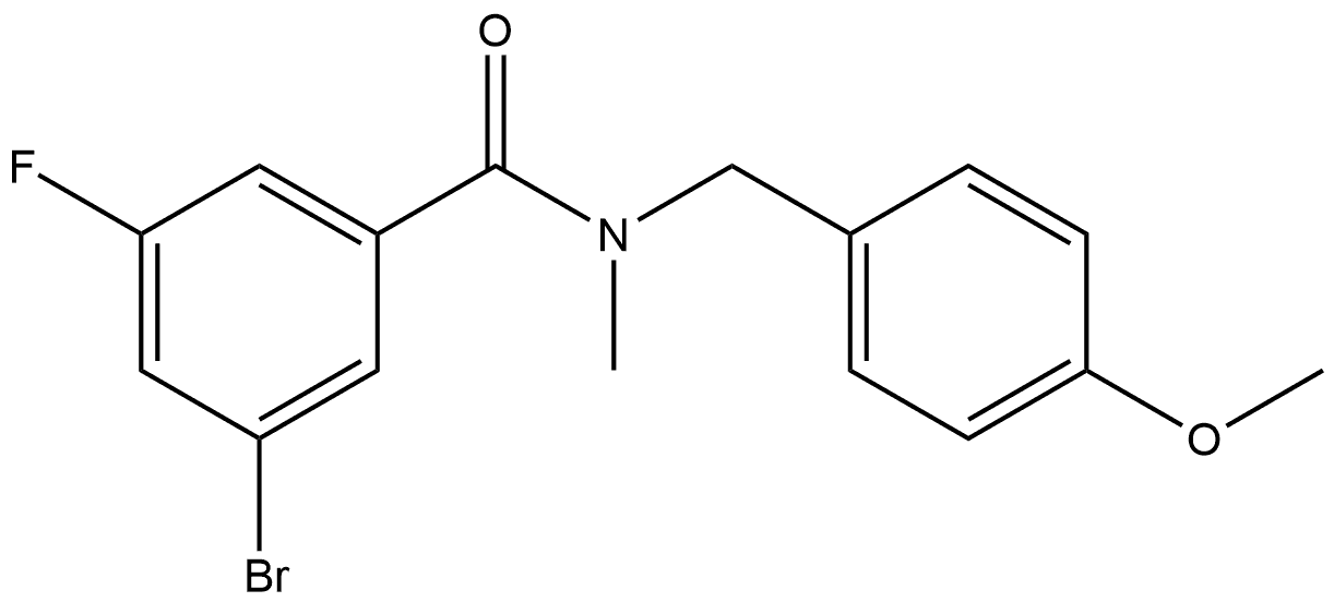 3-Bromo-5-fluoro-N-[(4-methoxyphenyl)methyl]-N-methylbenzamide Structure