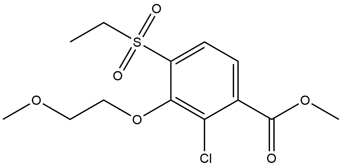 Methyl 2-chloro-4-(ethylsulfonyl)-3-(2-methoxyethoxy)benzoate Structure